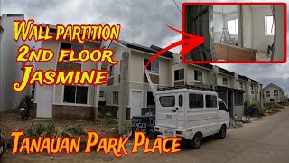 May tiles na ang 2nd floor at wall partition Jasmine project Tanauan Park Place EP430 [upl. by Howlend718]