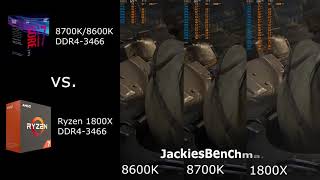 CoD  WWII  1440p CPUBenchmark 8700K vs 8600K vs 1800X  1080 Ti OC [upl. by Esikram]