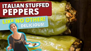 Easy Stuffed Italian Green Peppers  Authentic Recipe using Cubanelles [upl. by Melony]