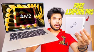 15 Macbook Air M2 Unboxing with Airpods Pro Free  Student Offer 2023 [upl. by Yssak]