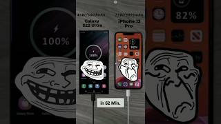 Samsung S22 Ultra Vs iPhone 13 pro max battery charger Test Viral shorts video [upl. by Holleran413]