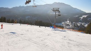 Oravice Meander Ski  Trasa 12 Niebieska  Czerwona  Niebieska 4K Gimbal Narty [upl. by Dobb]