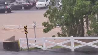 Dollywood Parking Lot Floods Amid Heavy Rain [upl. by Durante]