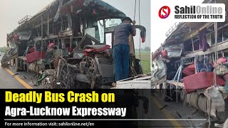 18 Dead 19 Injured in UP Bus Accident on AgraLucknow Expressway  HindiUrdu news [upl. by Ssew]