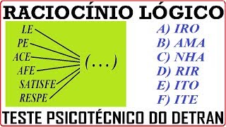 Raciocínio Lógico Palavra Sílaba Teste psicotécnico QI Quociente de Inteligência Detran Concurso RLM [upl. by Ojillib]