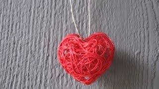 String Art Valentines Day String Heart Craft Tutorial Simple and Easy [upl. by Nomad]