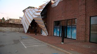 Massive metal roof blown off local business during intense weekend winds [upl. by Leund20]