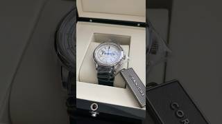 Mens silver Corniche watch with leather strap Chronograph Steel with White dial 39MM [upl. by Ennoirb]