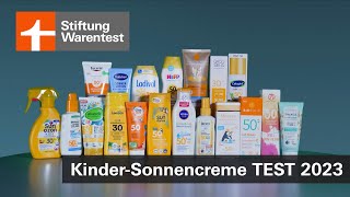 Test KinderSonnencreme 2023 Vier Sonnenschutzmittel versagen im Test Stiftung Warentest [upl. by Alyat]