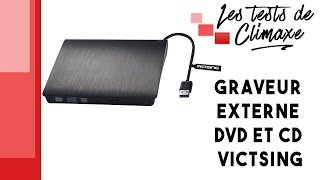 Test dun graveur externe CD et DVD Victsing de couleur noire avec câble USB 30 intégré [upl. by Pittman375]