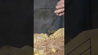 Wood carving woodcarving art wood woodcaving diy woodcarvingtutorial [upl. by Enilrem]