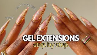 How To Do Gel X Nails at Home  Prep Routine For Lasting Results  Pink Marble Nails Tutorial [upl. by Oht]