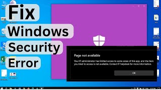 windows security error windows 10 11  Your IT administrator has limited access  sr tech 360 [upl. by Inittirb230]