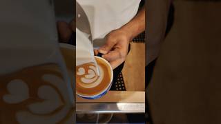 cappuccino vs latte latte art 🎭Rahul barista CoffiChannelshorts how to improve latte art day 19 [upl. by Maryl]