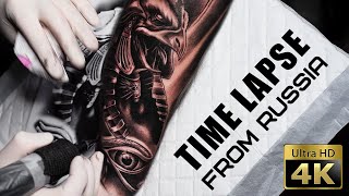 Anubis  tattoo time lapse [upl. by Ecadnak]