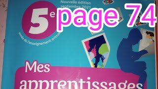 Communication et actes de langagepage 74mes apprentissage en français 5 AEP [upl. by Ivo928]