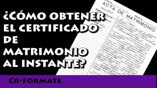 Certificado de Matrimonio ¿Cómo descargar tu Certificado de Matrimonio al instante en un solo clic [upl. by Airekahs]