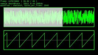 Sawtooth waveform 01 to 10kHz frequency  beta world audiogenerator1 [upl. by Eedolem]