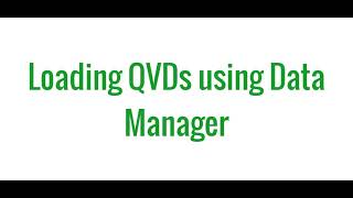 Qlik Sense  Loading QVDs in Data Manager [upl. by Harwin555]