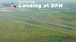 Early Morning Landing at DFWDallasFort Worth International Airport American Airlines Airbus A321 [upl. by Scherman]