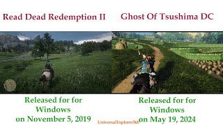 Realistic Environment Graphics Comparison  Read Dead Redemption II Vs Ghost Of Tsushima DC  2024 [upl. by Columbyne]