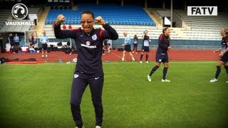 EURO 2013 Hope Powell joins in training [upl. by Melleta]