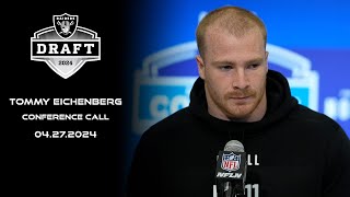 Tommy Eichenbergs Conference Call  Round 5 Selection  2024 NFL Draft  Raiders [upl. by Ezana127]