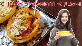 Cheesy Garlic and Herb Spaghetti Squash with Meat Sauce [upl. by Llezo]