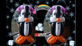 COMO HACER UN PINGUINO CON GLOBOS 260  HOW TO MAKE A PENGUIN [upl. by Annetta]