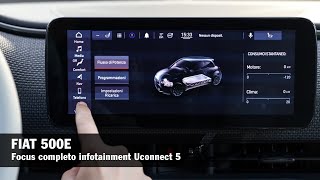 Fiat 500E  Focus completo infotainment Uconnect 5 ENG SUBS [upl. by Yeltsew]