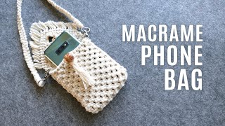 DIY Macrame Phone Bag Easy [upl. by Devon]