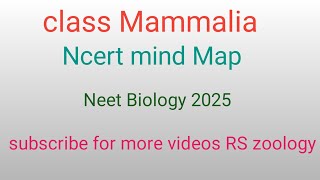 MammaliaNcert mind MapNeet2025EAP CETAnimal King domClass 11 [upl. by Riehl450]