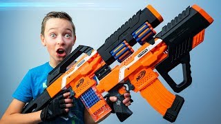 Nerf Gun Combos made from our Nerf Arsenal  Bro vs Bro Nerf Building Challenge [upl. by Elyagiba342]