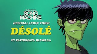 Gorillaz  Désolé ft Fatoumata Diawara Official Lyric Video [upl. by Gascony220]