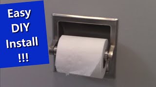 How to Install a Recessed quotIntheWallquot Toilet Paper Holder  Dispenser [upl. by Meirrak]