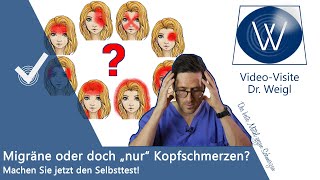 Selbsttest🖊Habe ich Migräne quotnormalequot Kopfschmerzen Spannungskopfschmerzen sogehtgesund Test3 [upl. by Akinal]