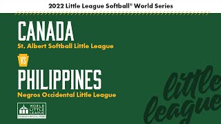 Canada vs Philippines  2022 Little League Softball World Series [upl. by Flip]