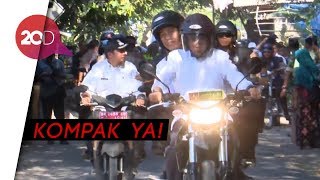 Boncengan Naik Trail Jokowi dan TGB Tinjau Gempa Lombok [upl. by Aihsyak491]