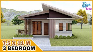 75x11m Simple House Design  3 Bedroom  Pinoy Dream House [upl. by Naek213]