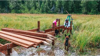 Building a 150 FT dock at our Remote ALASKA Cabin [upl. by Notsnhoj746]