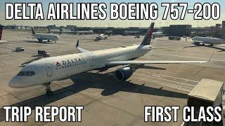 TRIP REPORT Delta Airlines Boeing 757200 FIRST CLASS Atlanta ATL  Kansas City MCI [upl. by Rayner419]