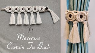 DIY Macrame Curtain Tie Back  Step by Step Tutorial [upl. by Farny83]