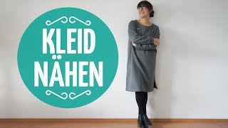 Gemütliches Kleid nähen  Aus Strickstoff [upl. by Willow892]