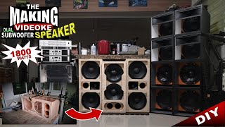 The Making  Videoke Party Dual Subwoofer 1800 watts Speaker  DIY Tutorial Speaker Box  Aleks On [upl. by Enaile]