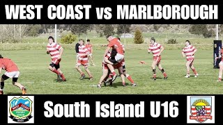 West Coast U16 vs Marlborough U16 South Island U16 Rugby 16th September 2023 [upl. by Netsriik]