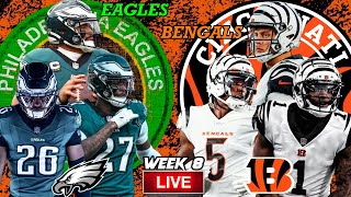 🏈 Eagles VS Bengals  ULTIMATE Live Stream Reactions  Week 8 [upl. by Ytirev]