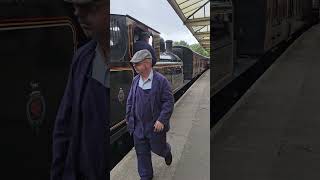 KWVR Steam Locomotive Arriving at Keighley Station 4k [upl. by Doretta343]