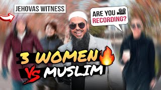 🤯🔥 3 Jehovas Witness vs 1 Shaykh‼️Caught on Tape RUNS AWAY christian muslim [upl. by Garry960]