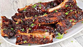 EASY Fall Of The Bone BBQ Ribs  How To Make Oven Baked Ribs [upl. by Erina]