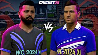 IPL 2024 XI 🆚 T20 WC 2024 XI  High Voltage Match  Last Ball Thriller⚡️CRICKET 24 ipl worldcup [upl. by Nod]